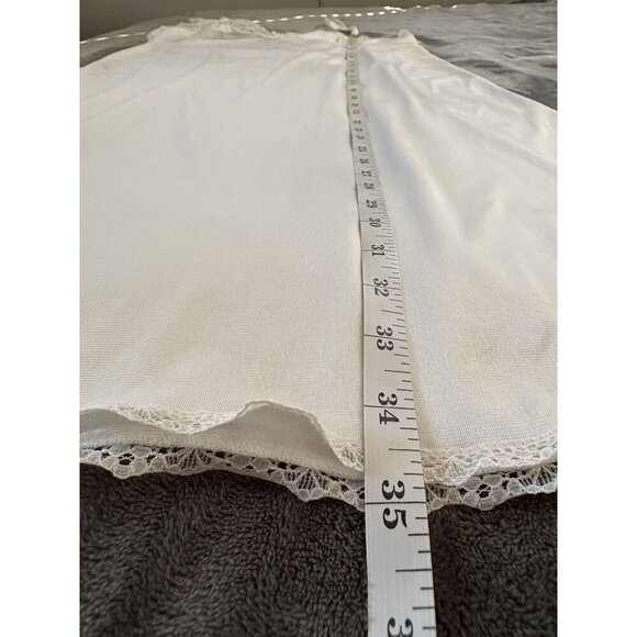 Vintage Cotillion Women's Lace Trim Slip Dress Size 36 (M) White Knee Length USA - Picture 10 of 10